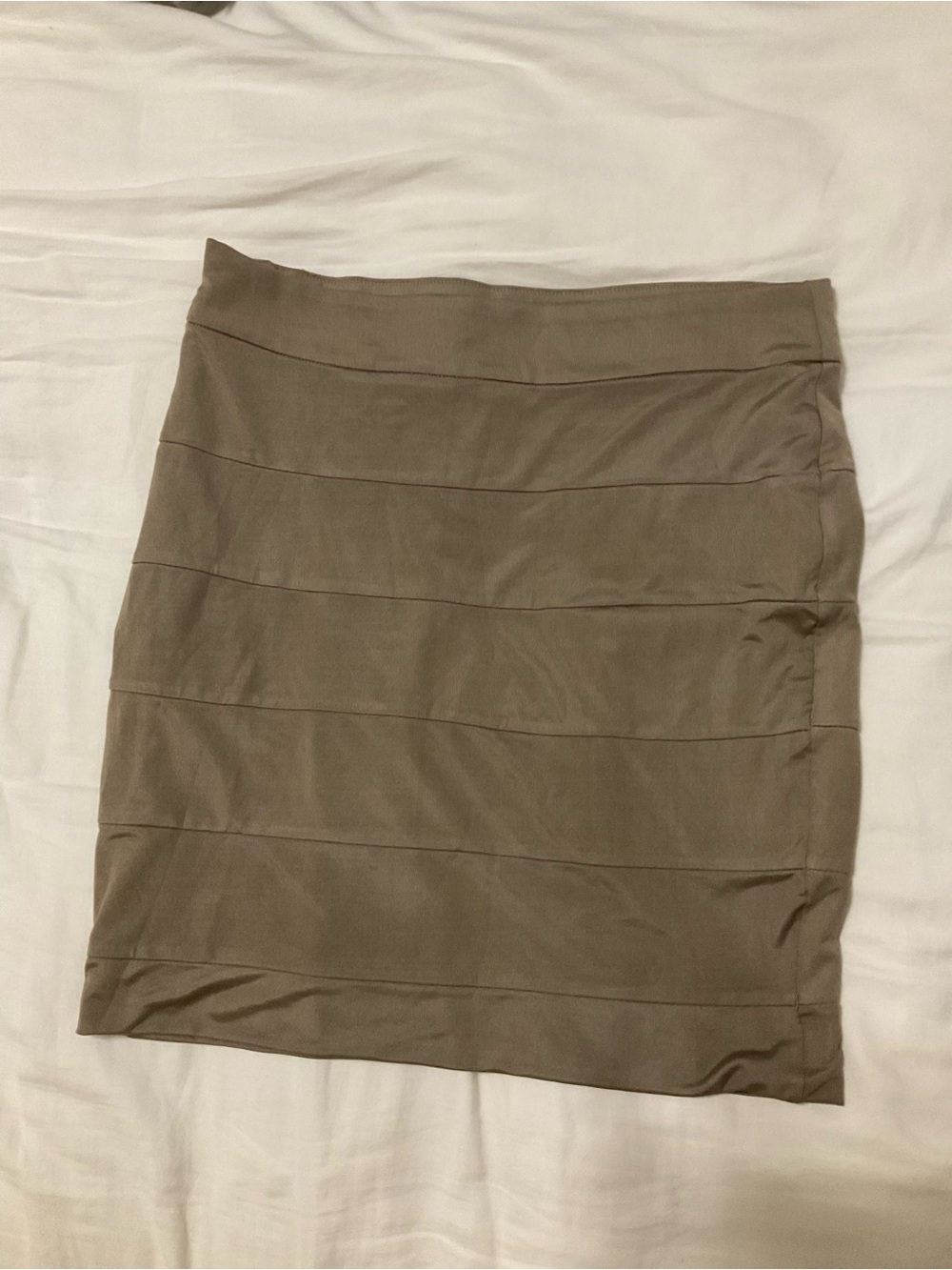 Temt Taupe Tiered Bandage Pencil Skirt